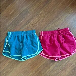 Members Mark Ladies 2-piece Active Drawstring Shorts - Teal and Fuchsia size S